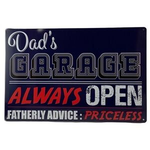 Metal Sign Garage Rules Nostalgic Vintage Style Wall Plaque Decoration 12 x 8 in
